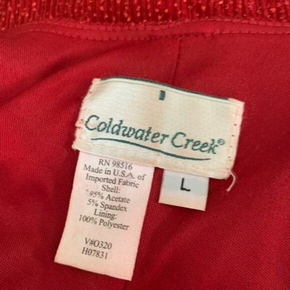 Coldwater Creek Women's M/L Two Piece Jacket & Tank Red Sequin Holiday Glitter - Picture 13 of 14